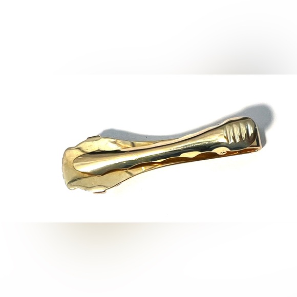 Vintage Retro Gold Tone Signed Anson Bar, Tie Clip Confetti Lucite Gold Flakes - Picture 7 of 9